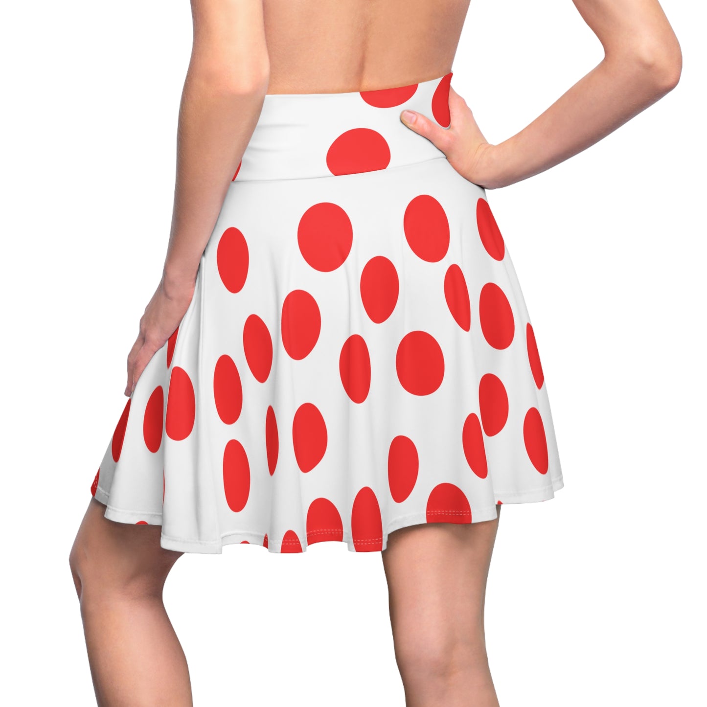 Women's White Skirt whith Red Dots