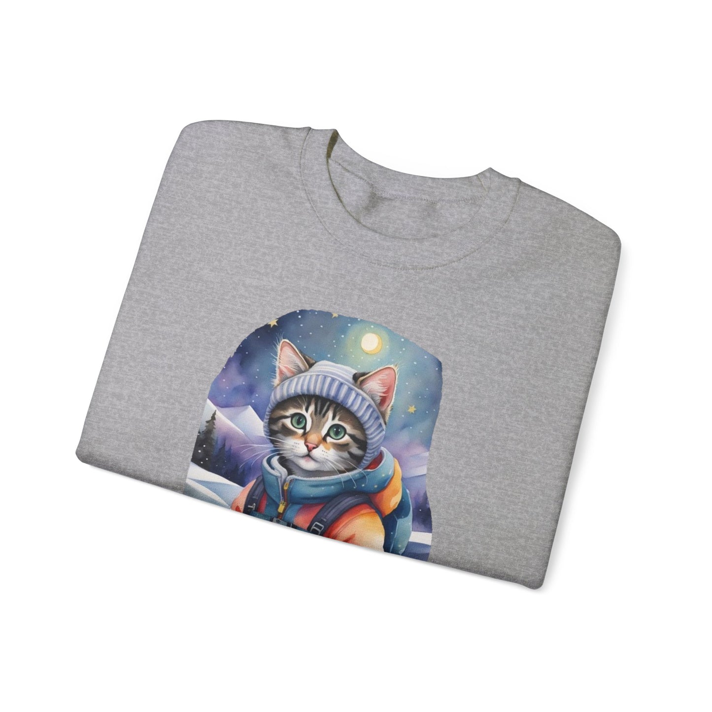 Cat in Snow - Unisex Heavy Blend™ Crewneck Sweatshirt