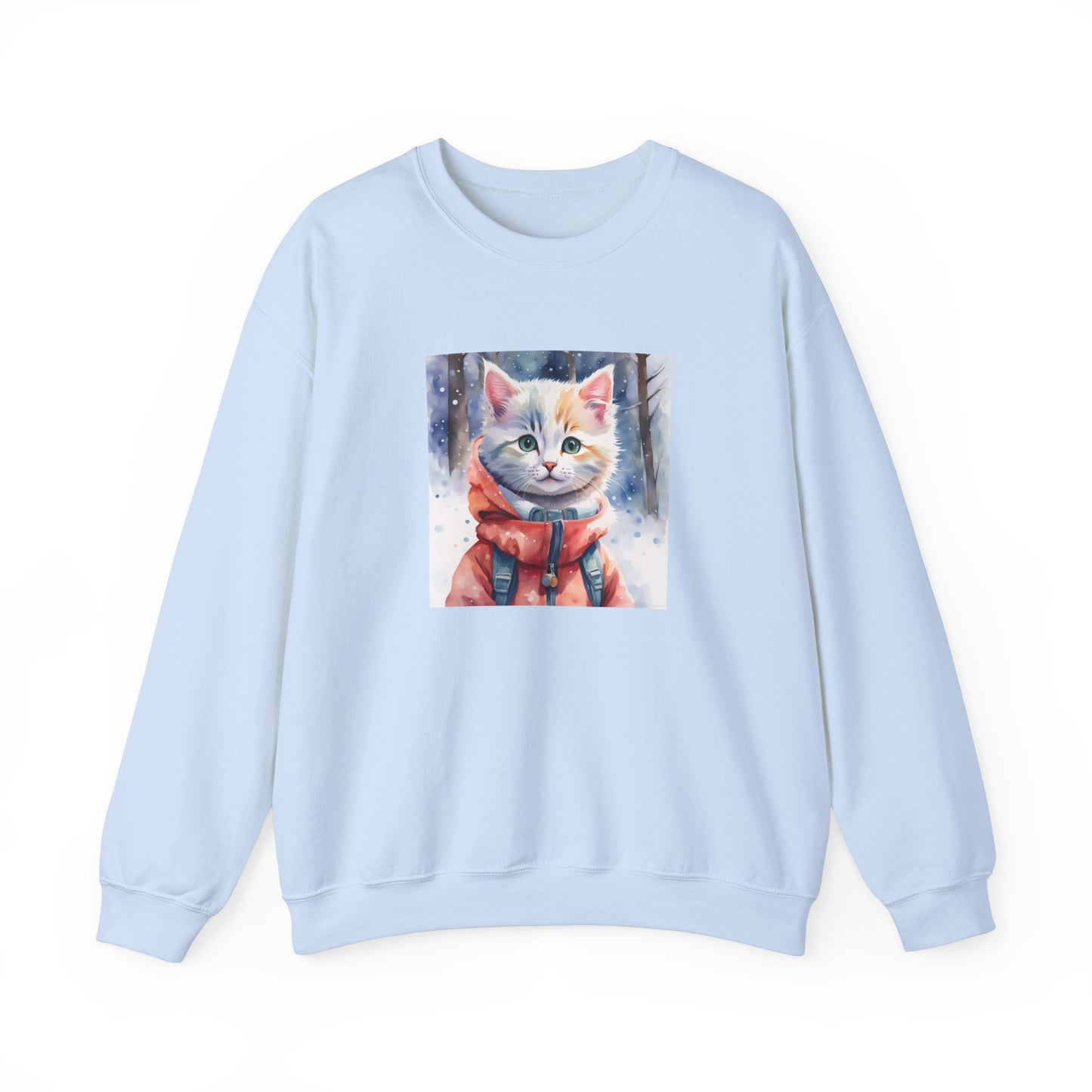 Cat in red jacket - Unisex Heavy Blend™ Crewneck Sweatshirt