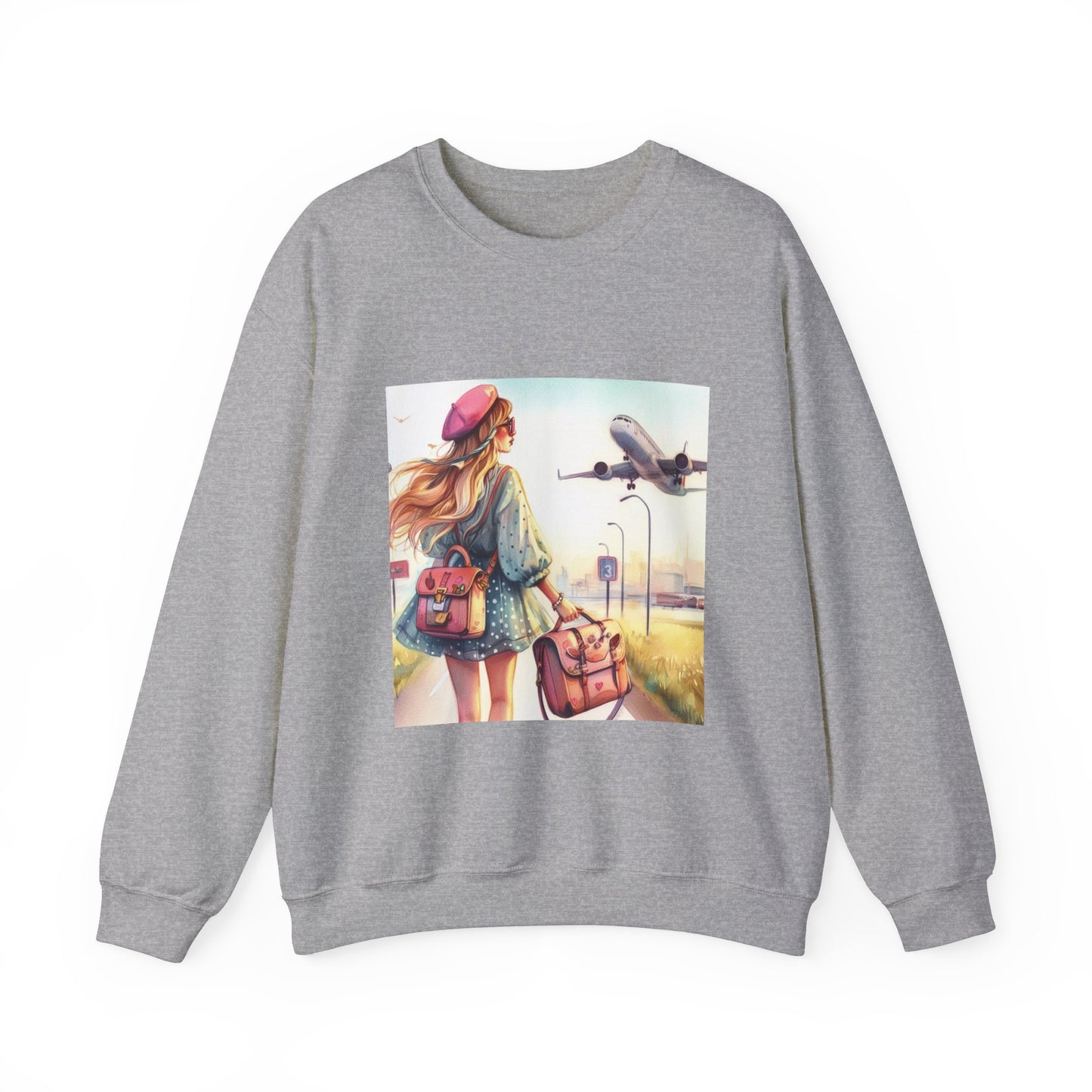 Travel Lover/Girl and Plain - Unisex Heavy Blend™ Crewneck Sweatshirt