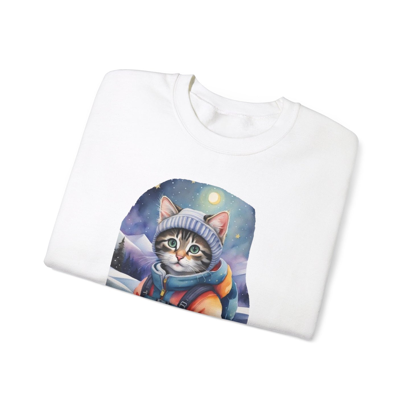 Cat in Snow - Unisex Heavy Blend™ Crewneck Sweatshirt