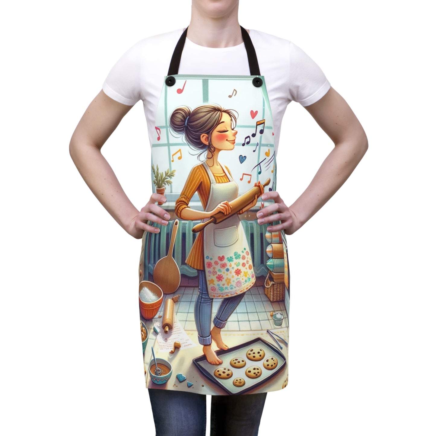 Baking Cookies, Blasting Taylor - Poly Twill Apron (swifties merchandise)