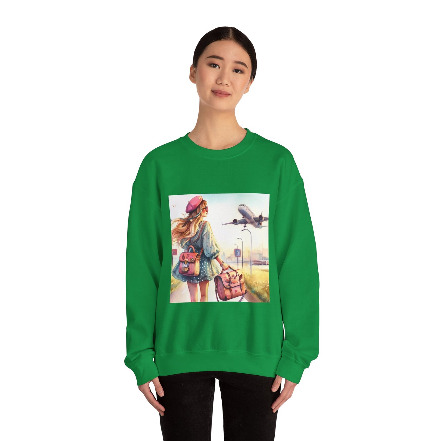 Travel Lover/Girl and Plain - Unisex Heavy Blend™ Crewneck Sweatshirt