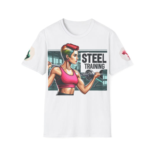 Steel Training T-Shirt/Wellness Gym Fitness&Aerobic/Steel Workouts