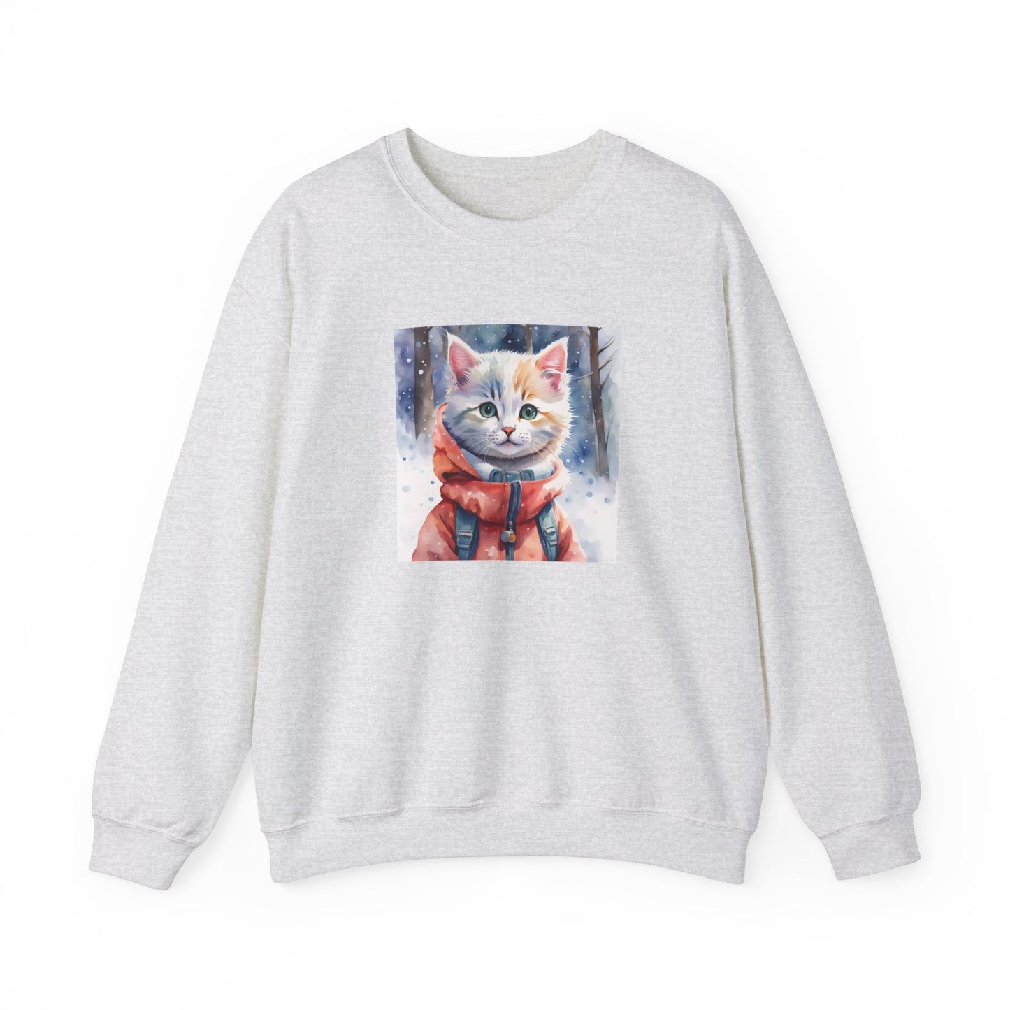 Cat in red jacket - Unisex Heavy Blend™ Crewneck Sweatshirt