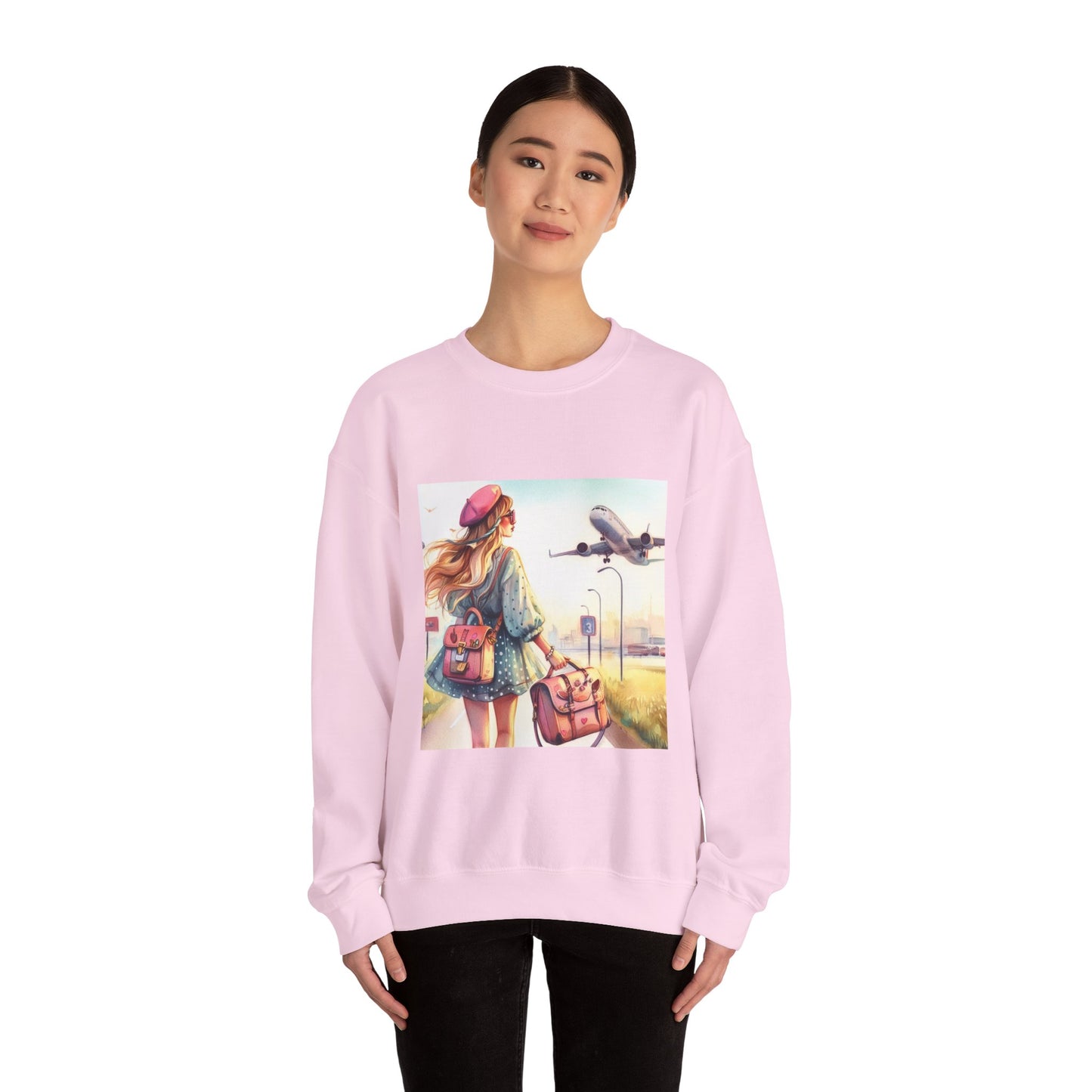 Travel Lover/Girl and Plain - Unisex Heavy Blend™ Crewneck Sweatshirt