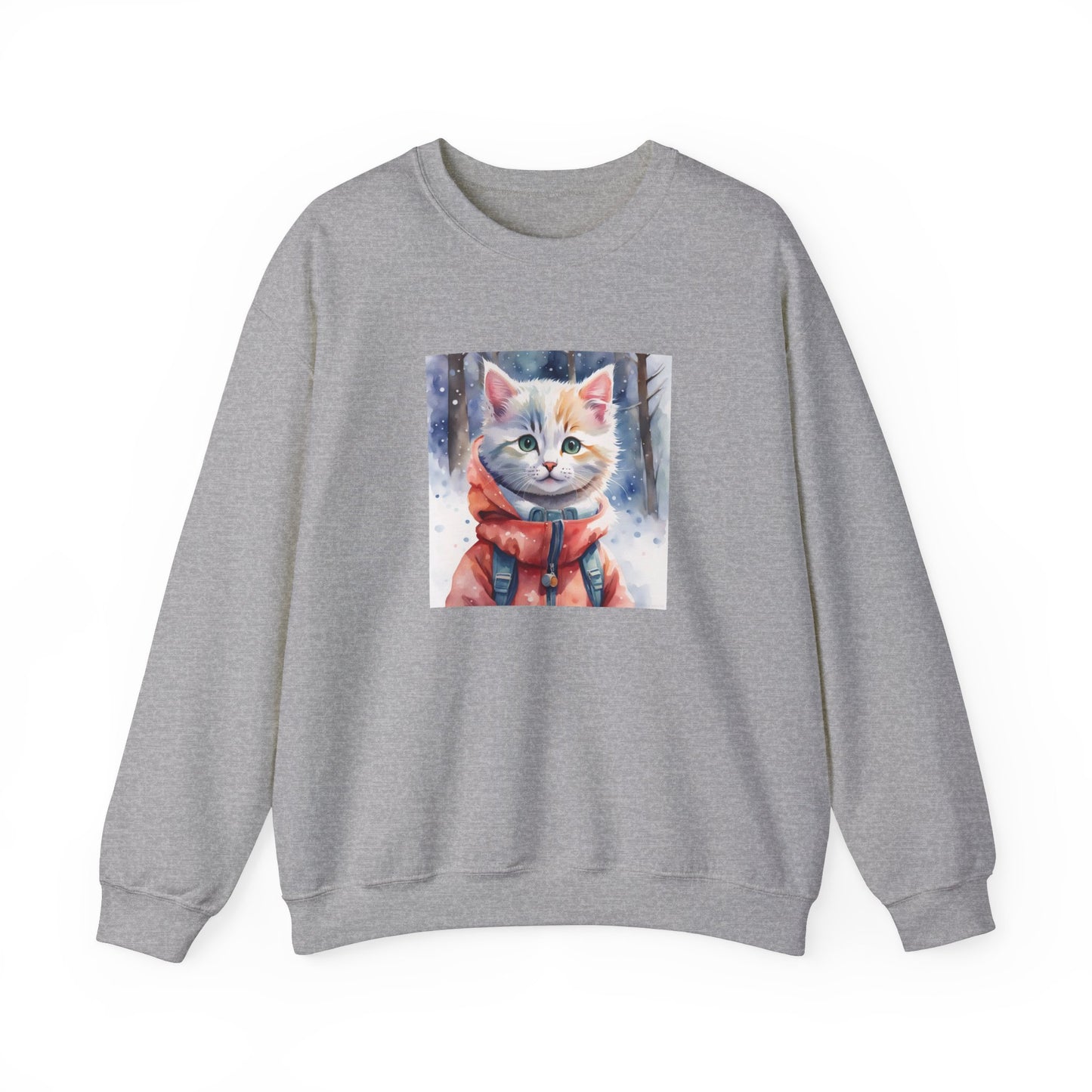 Cat in red jacket - Unisex Heavy Blend™ Crewneck Sweatshirt