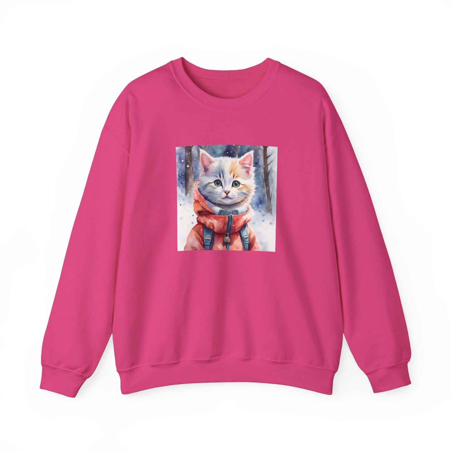 Cat in red jacket - Unisex Heavy Blend™ Crewneck Sweatshirt