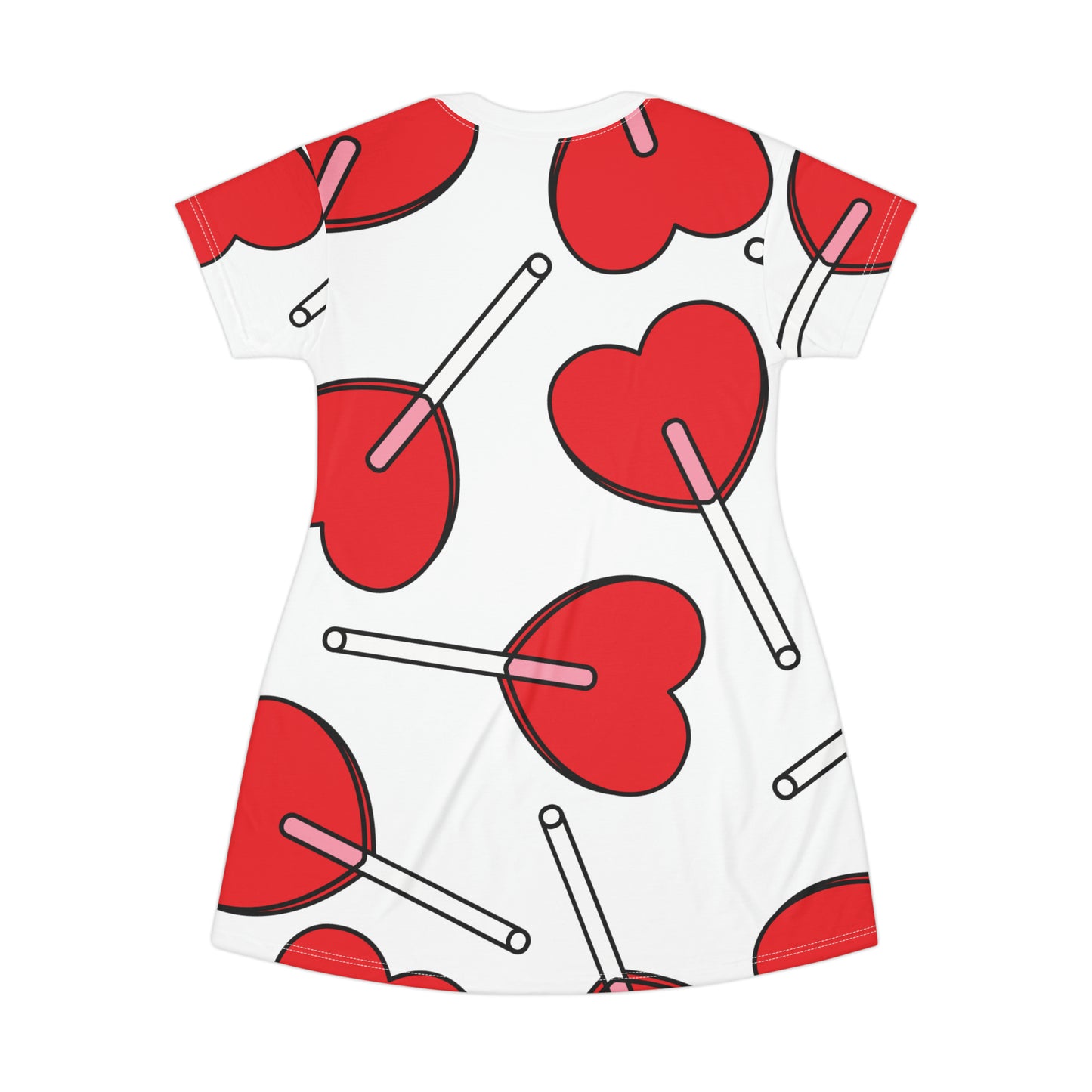 T-Shirt Dress with Heart Lollipops