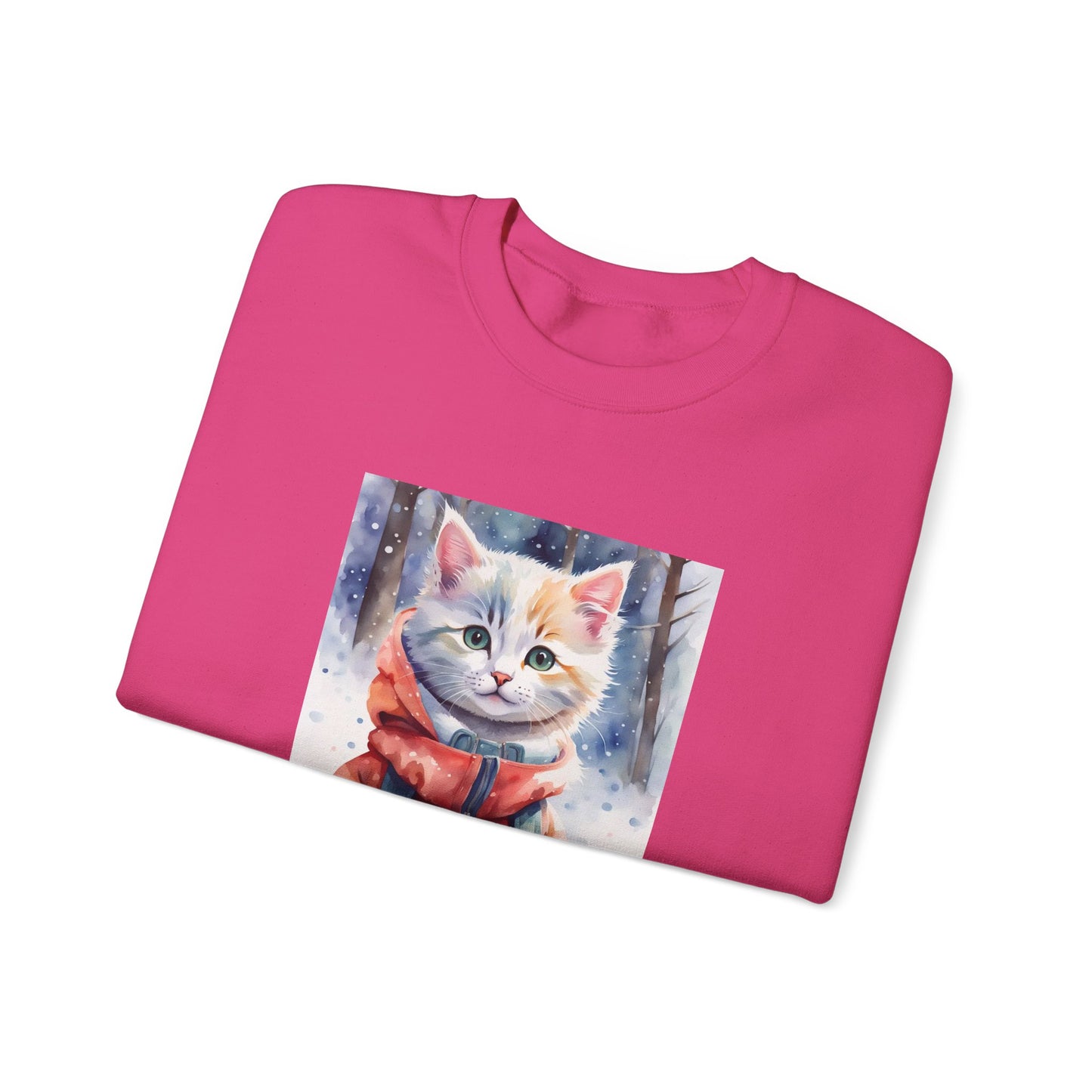 Cat in red jacket - Unisex Heavy Blend™ Crewneck Sweatshirt