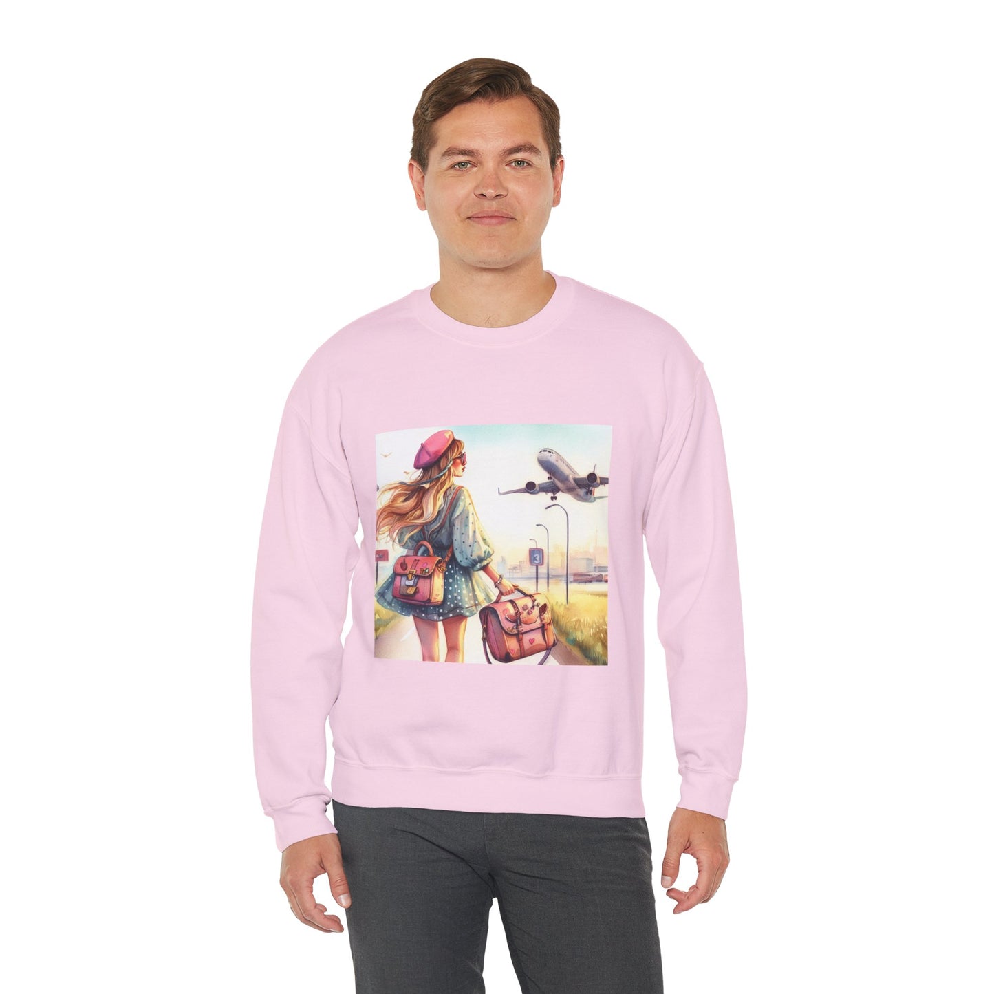 Travel Lover/Girl and Plain - Unisex Heavy Blend™ Crewneck Sweatshirt