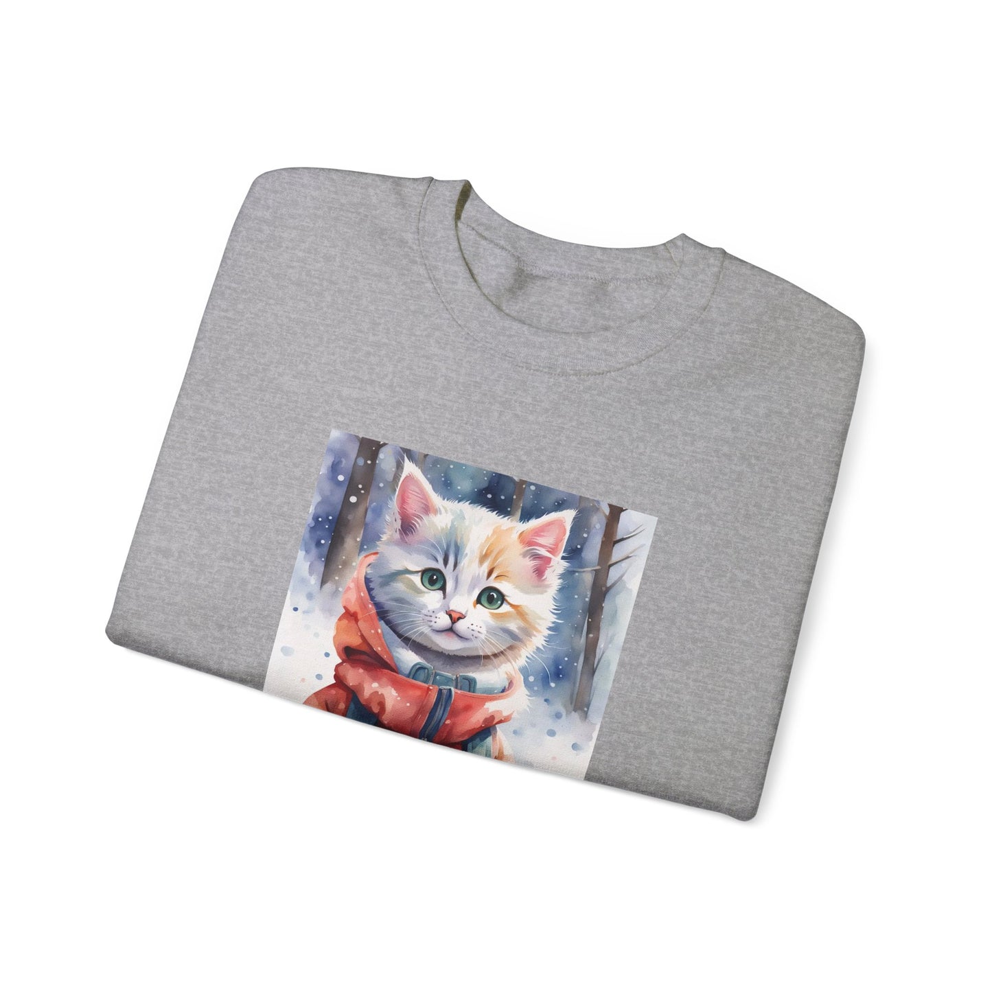 Cat in red jacket - Unisex Heavy Blend™ Crewneck Sweatshirt