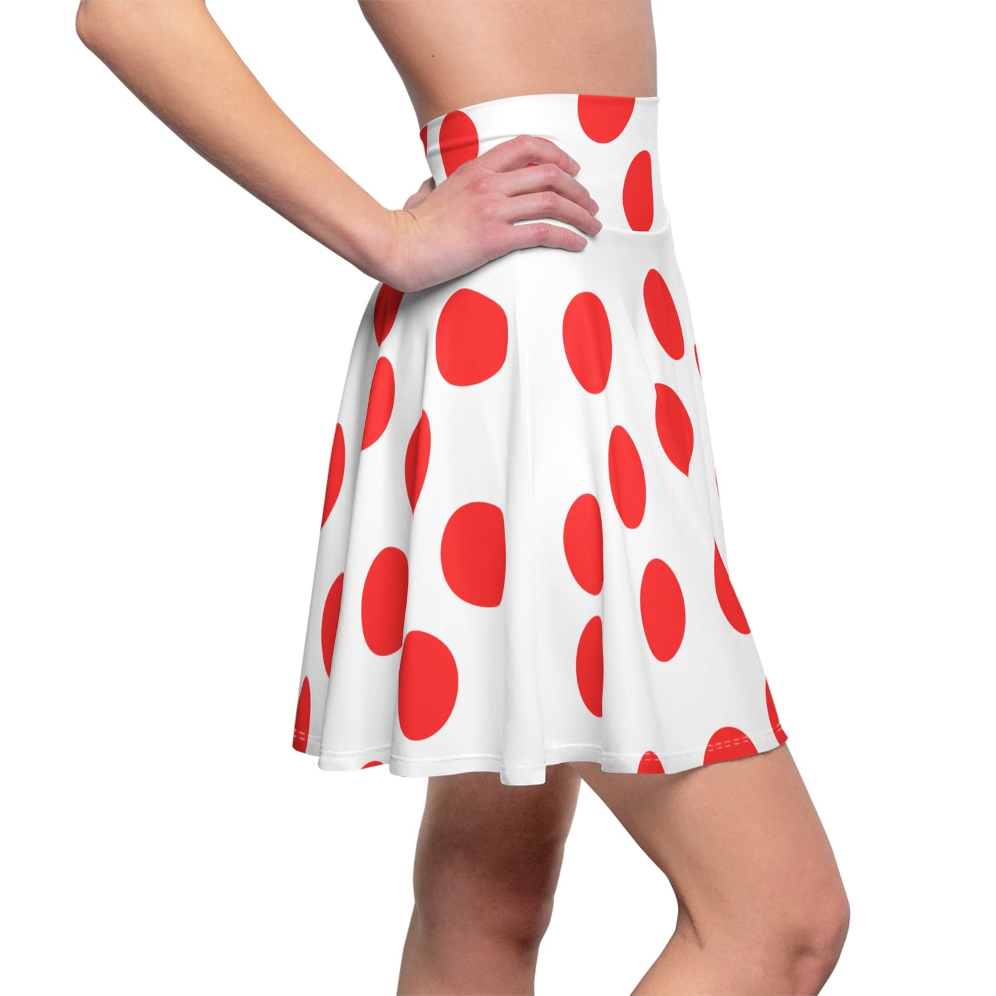 Women's White Skirt whith Red Dots