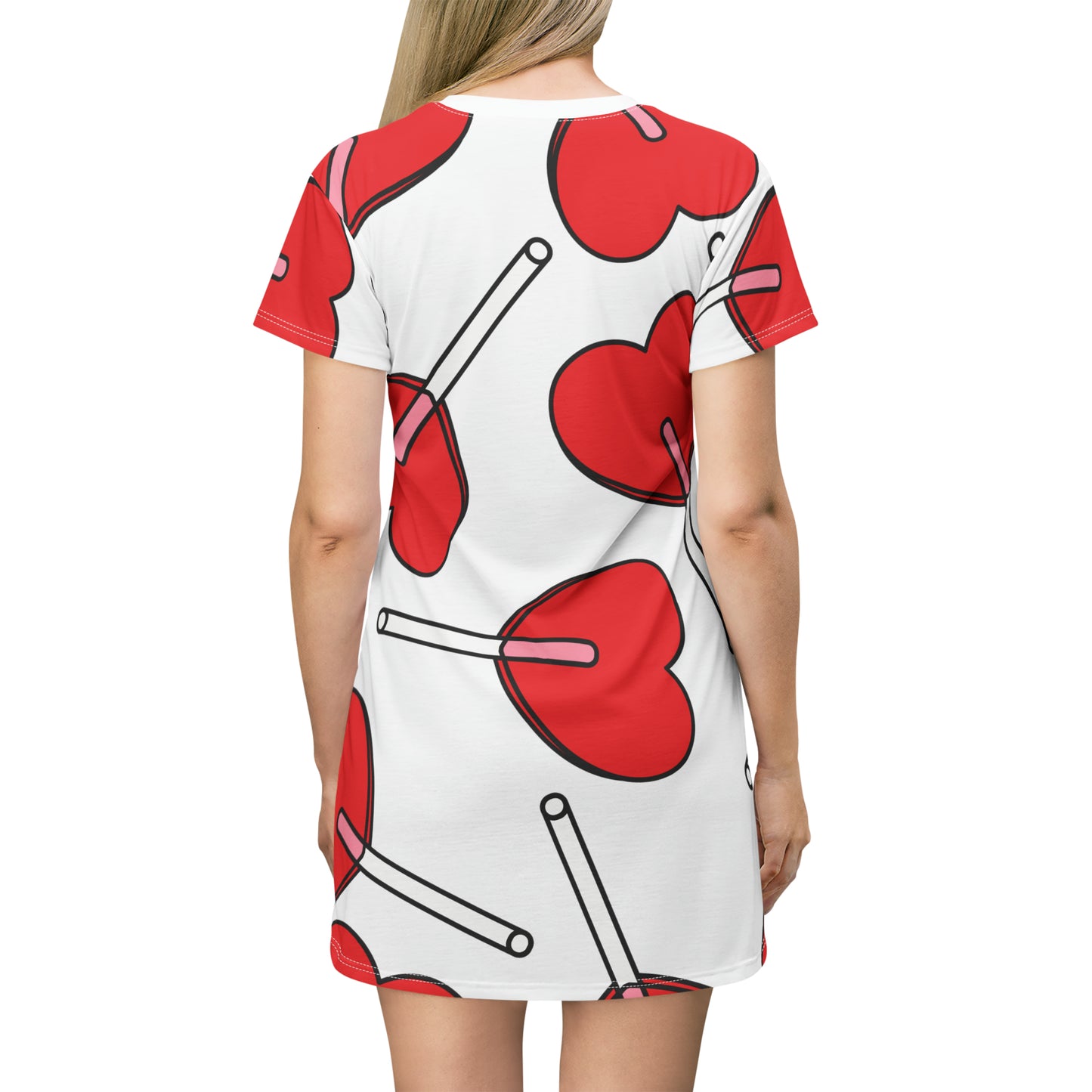 T-Shirt Dress with Heart Lollipops