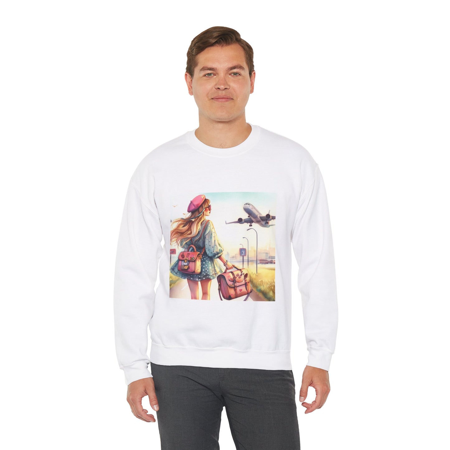 Travel Lover/Girl and Plain - Unisex Heavy Blend™ Crewneck Sweatshirt