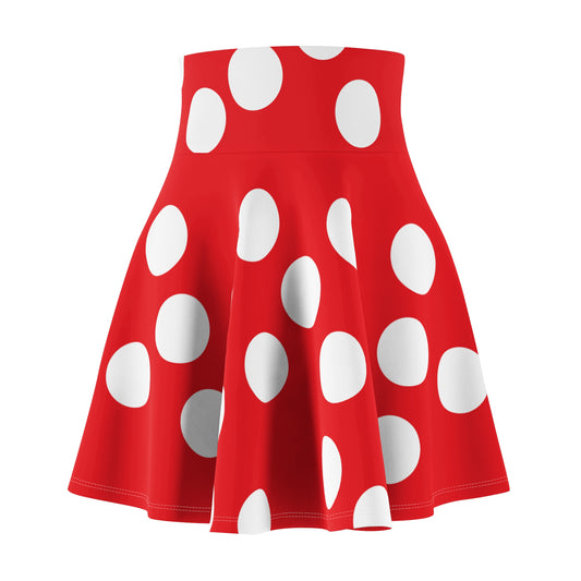 Women's Red Skirt whith White Dots