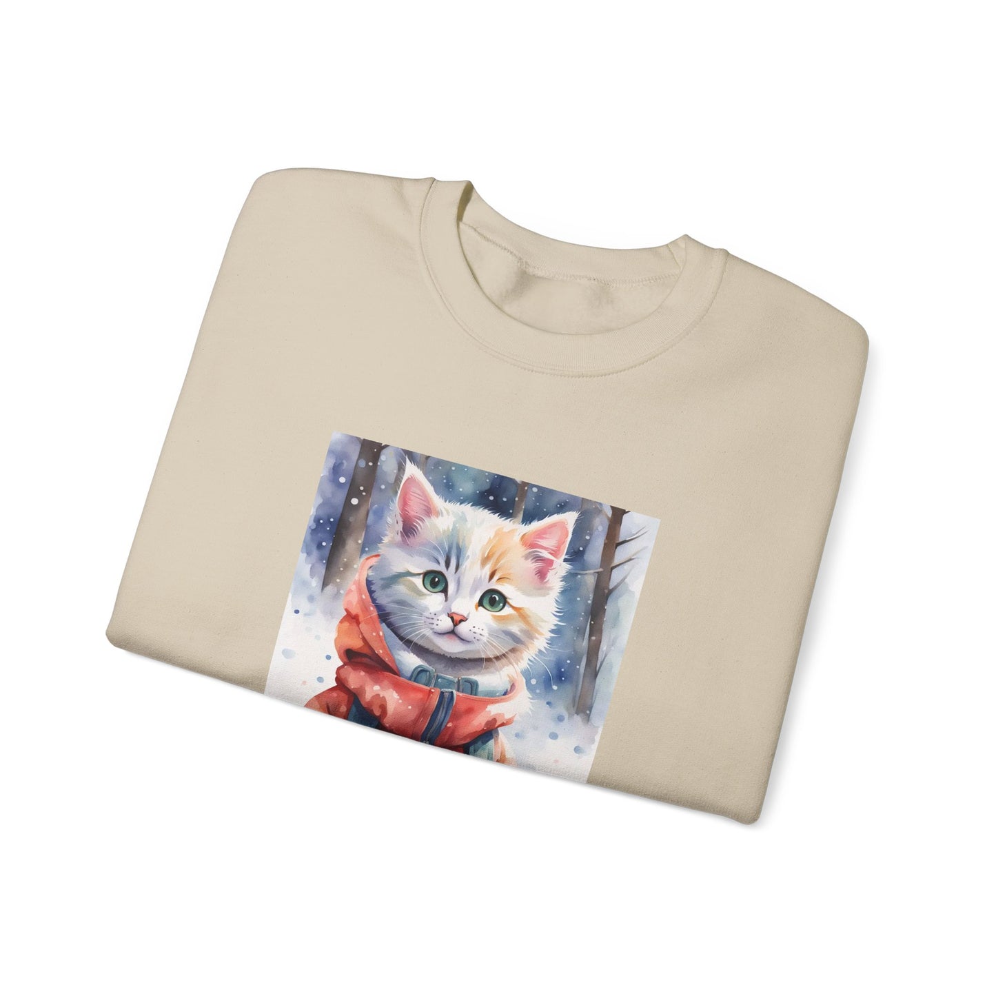 Cat in red jacket - Unisex Heavy Blend™ Crewneck Sweatshirt