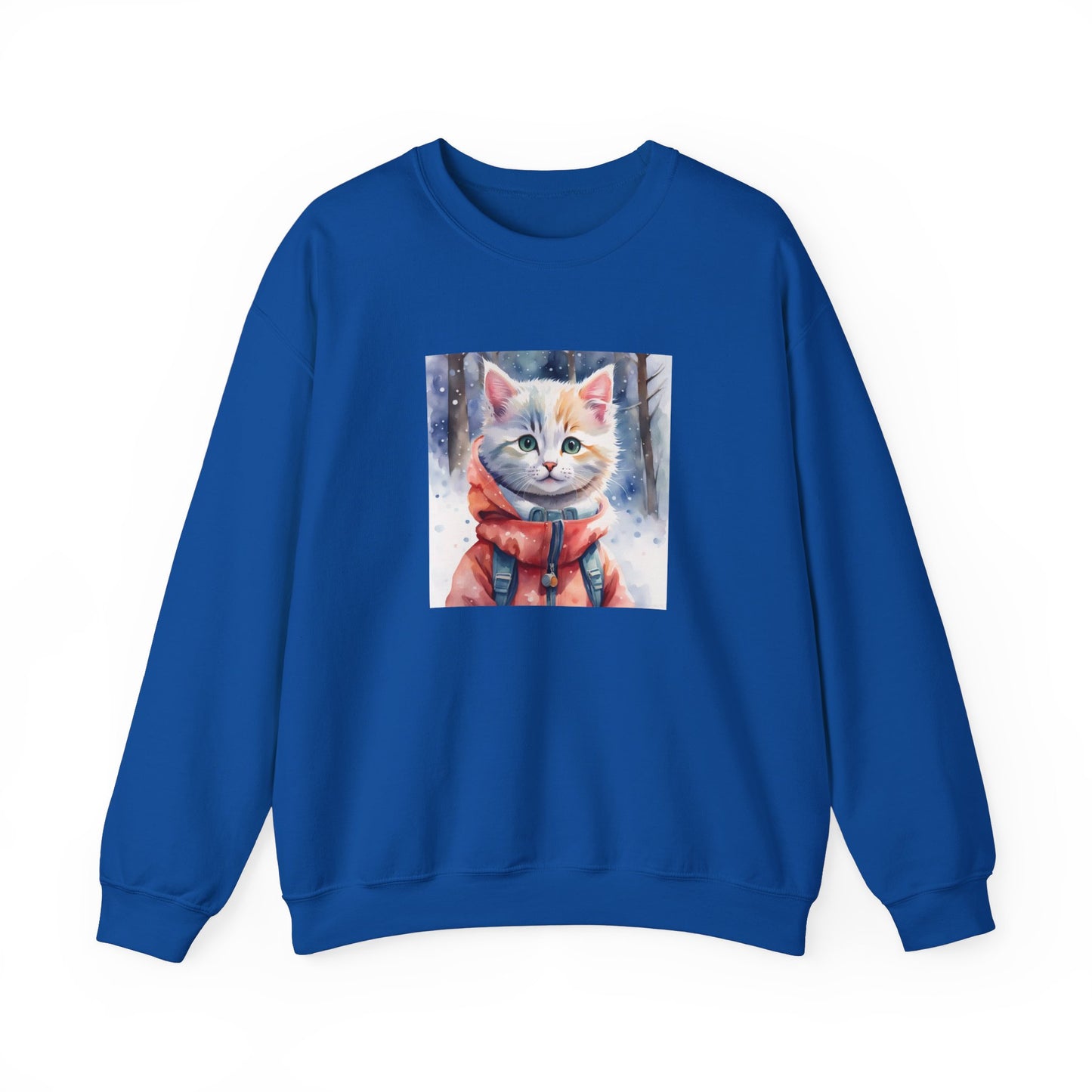 Cat in red jacket - Unisex Heavy Blend™ Crewneck Sweatshirt