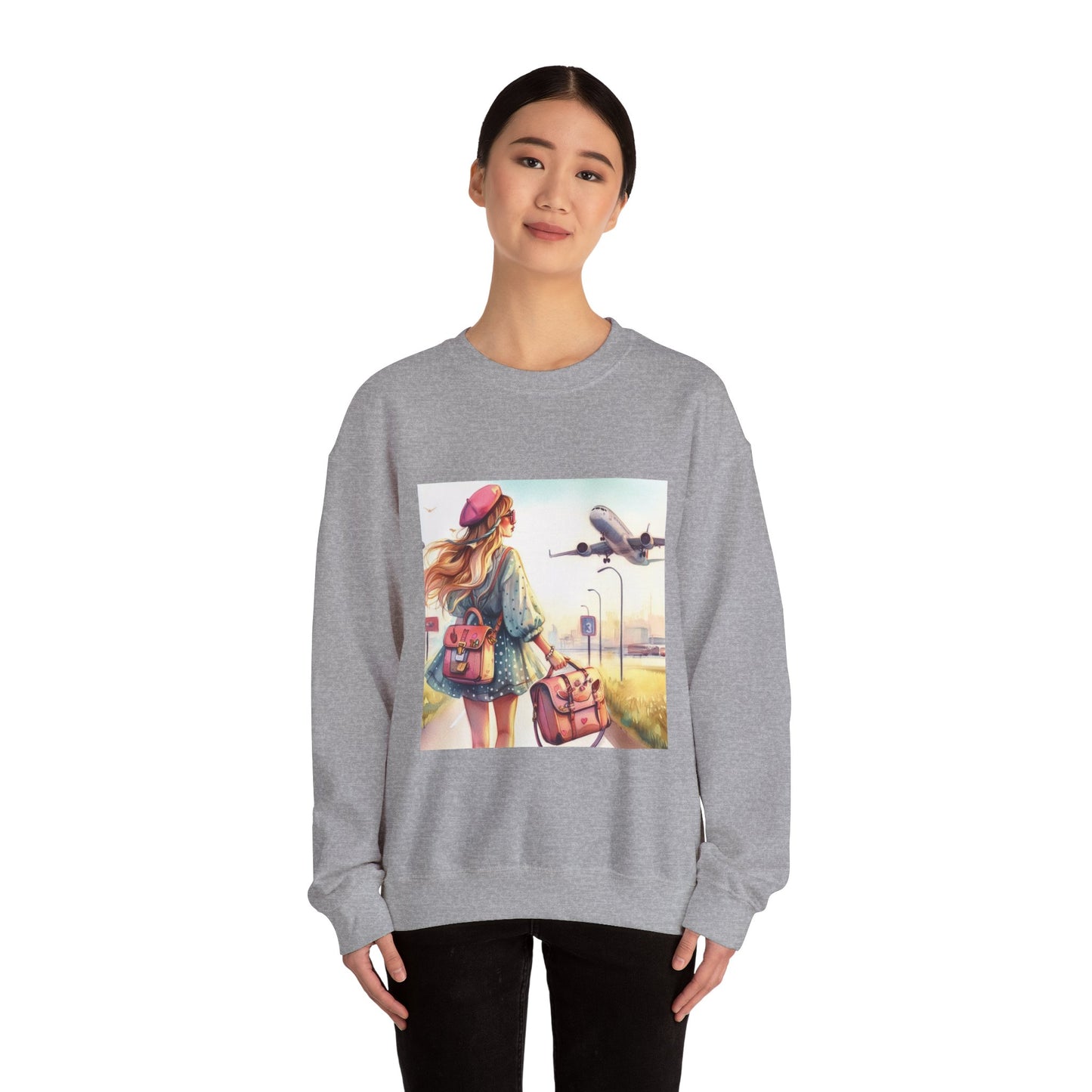 Travel Lover/Girl and Plain - Unisex Heavy Blend™ Crewneck Sweatshirt