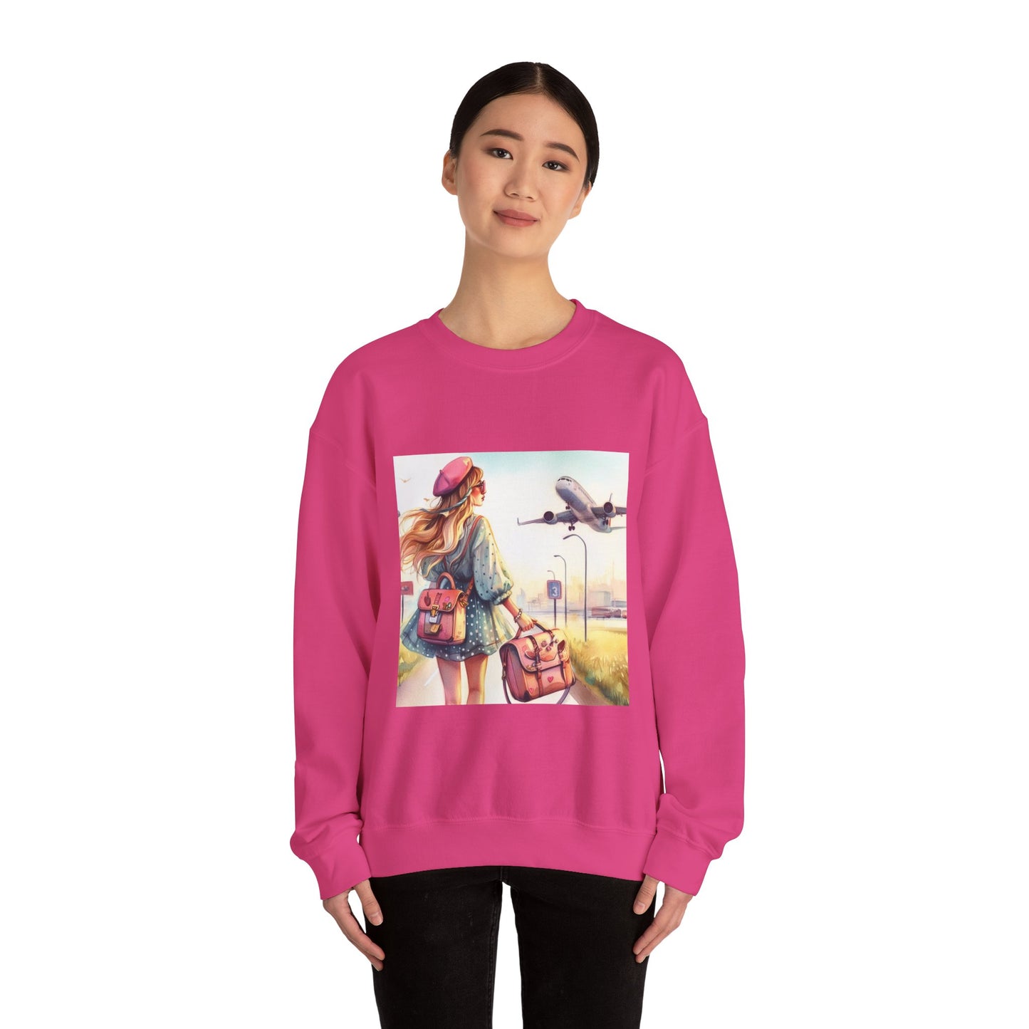 Travel Lover/Girl and Plain - Unisex Heavy Blend™ Crewneck Sweatshirt