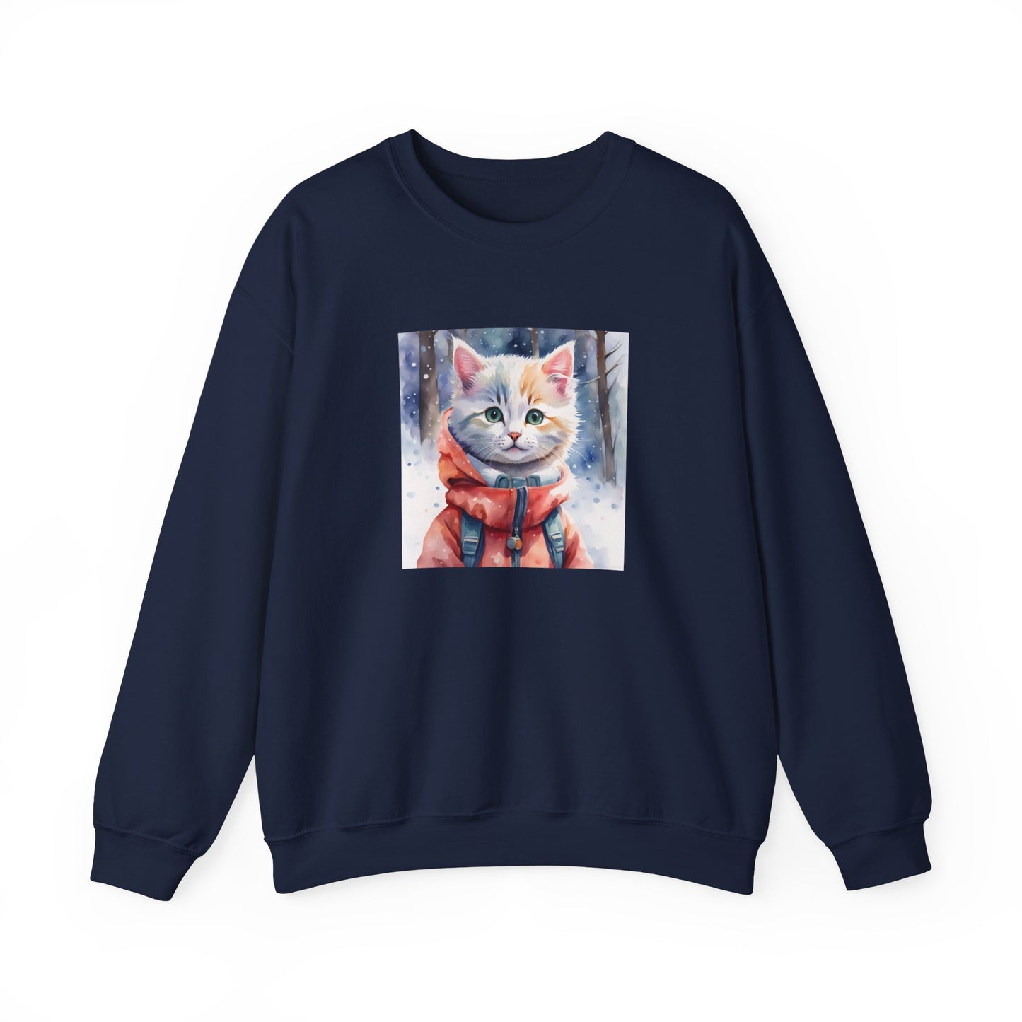 Cat in red jacket - Unisex Heavy Blend™ Crewneck Sweatshirt