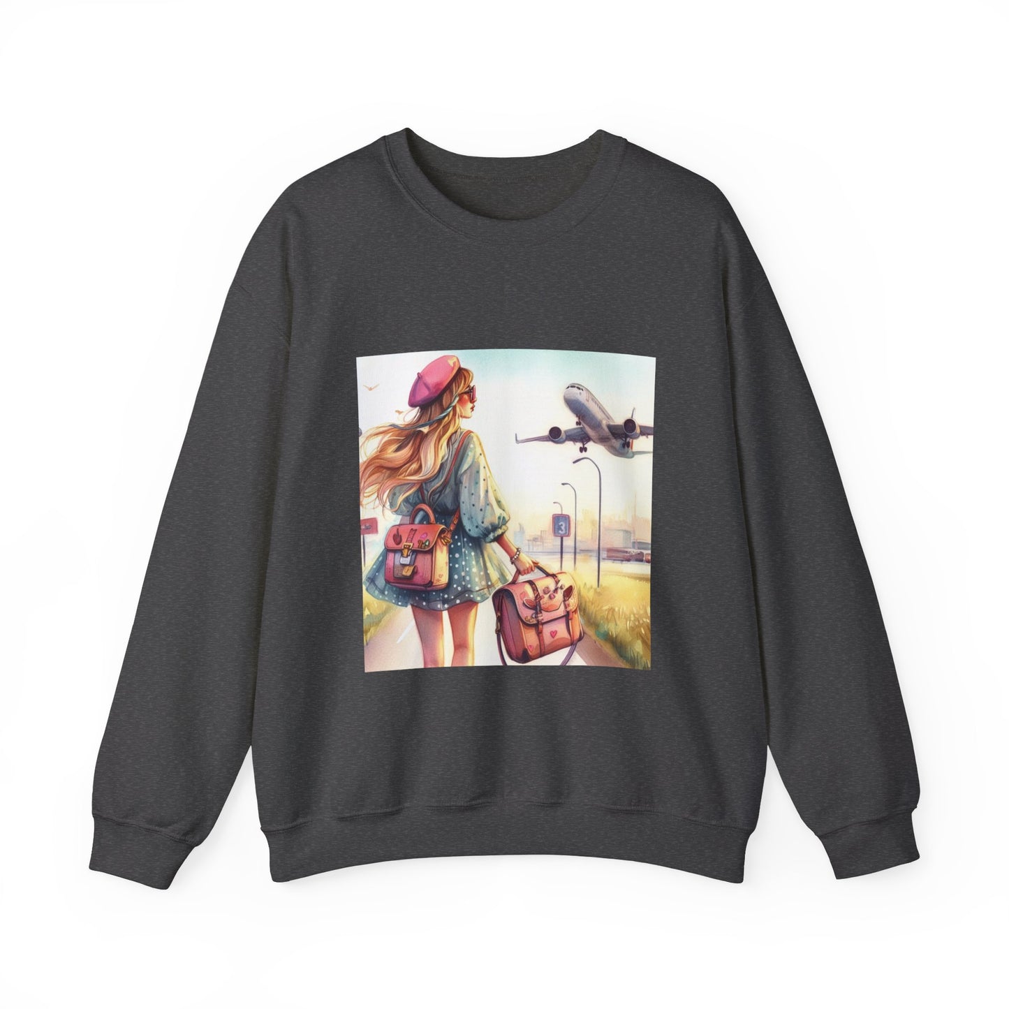 Travel Lover/Girl and Plain - Unisex Heavy Blend™ Crewneck Sweatshirt