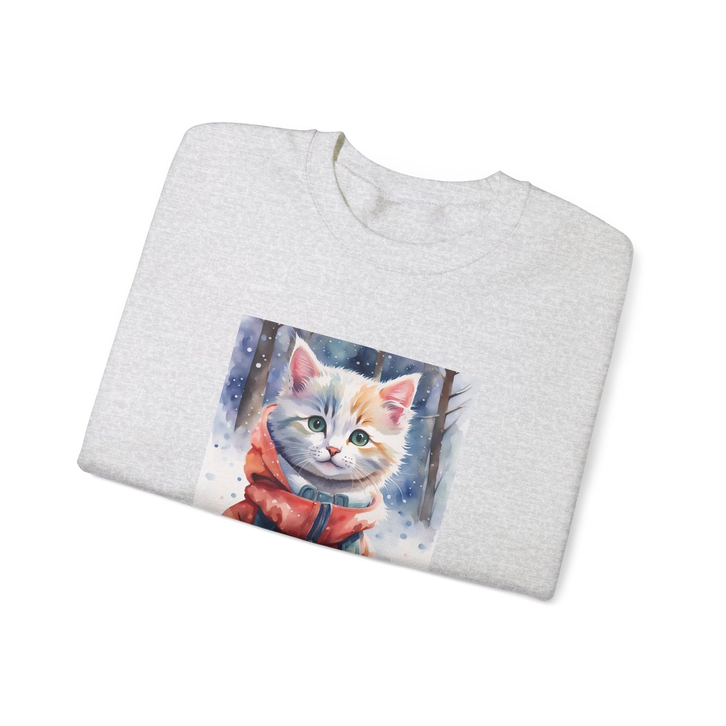 Cat in red jacket - Unisex Heavy Blend™ Crewneck Sweatshirt