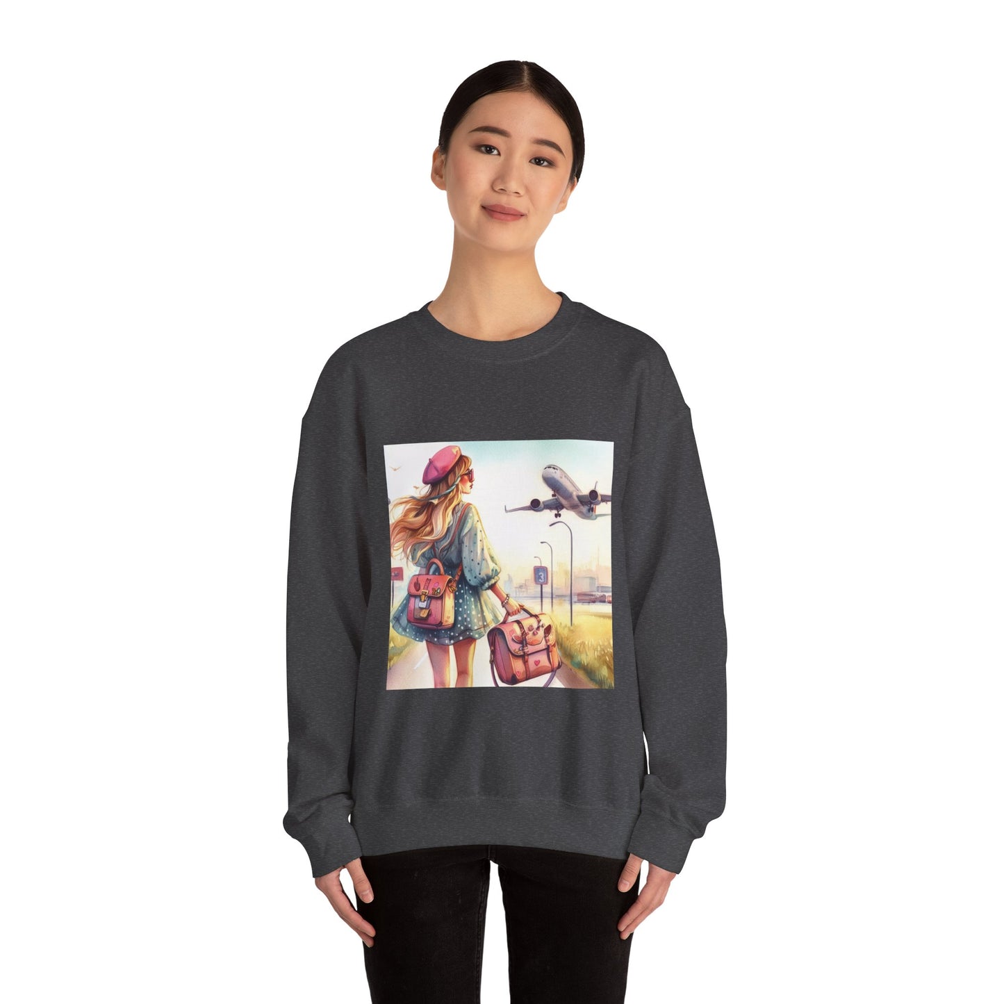 Travel Lover/Girl and Plain - Unisex Heavy Blend™ Crewneck Sweatshirt