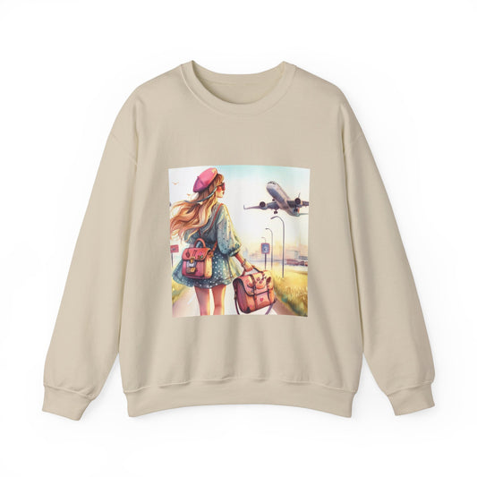 Travel Lover/Girl and Plain - Unisex Heavy Blend™ Crewneck Sweatshirt