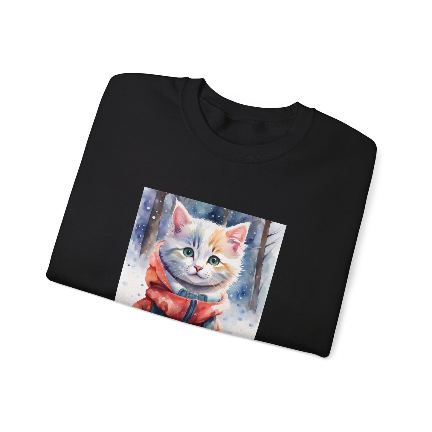 Cat in red jacket - Unisex Heavy Blend™ Crewneck Sweatshirt