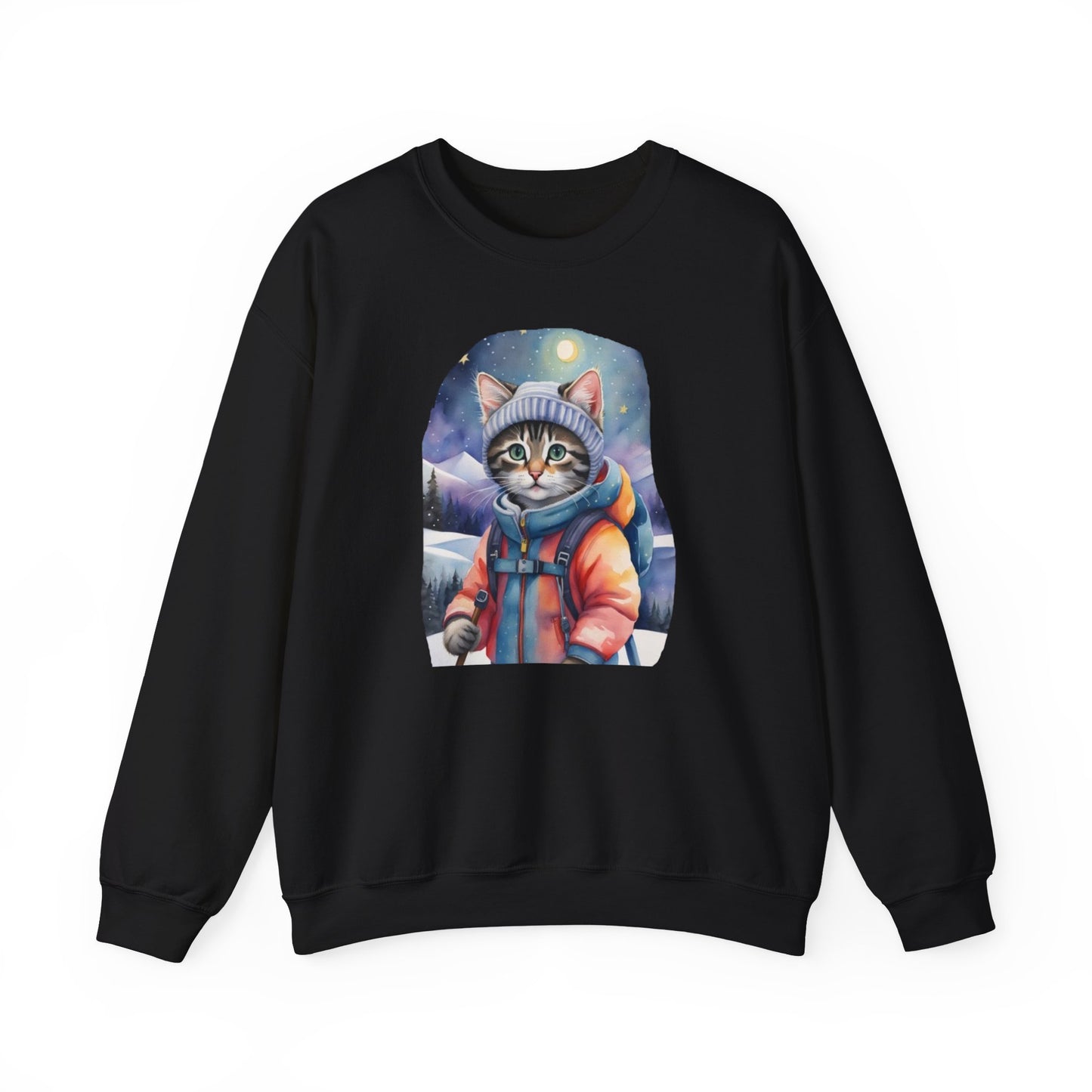 Cat in Snow - Unisex Heavy Blend™ Crewneck Sweatshirt