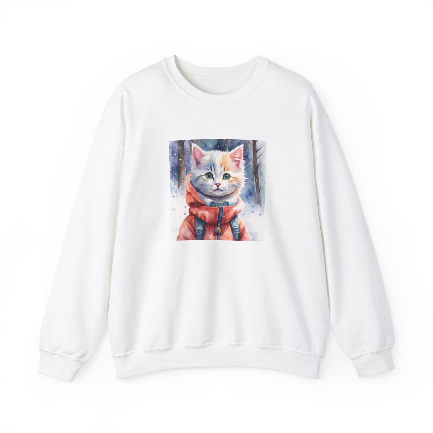 Cat in red jacket - Unisex Heavy Blend™ Crewneck Sweatshirt