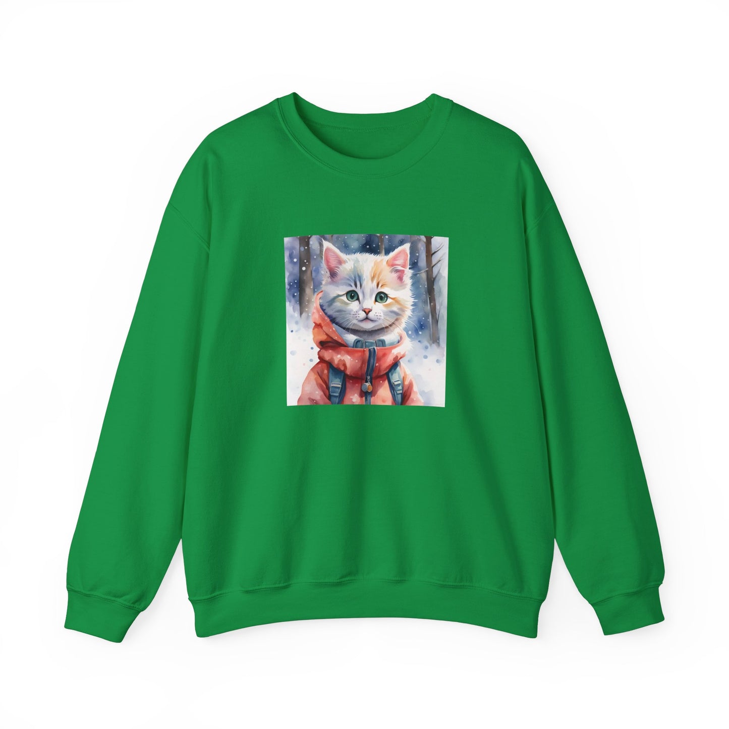 Cat in red jacket - Unisex Heavy Blend™ Crewneck Sweatshirt