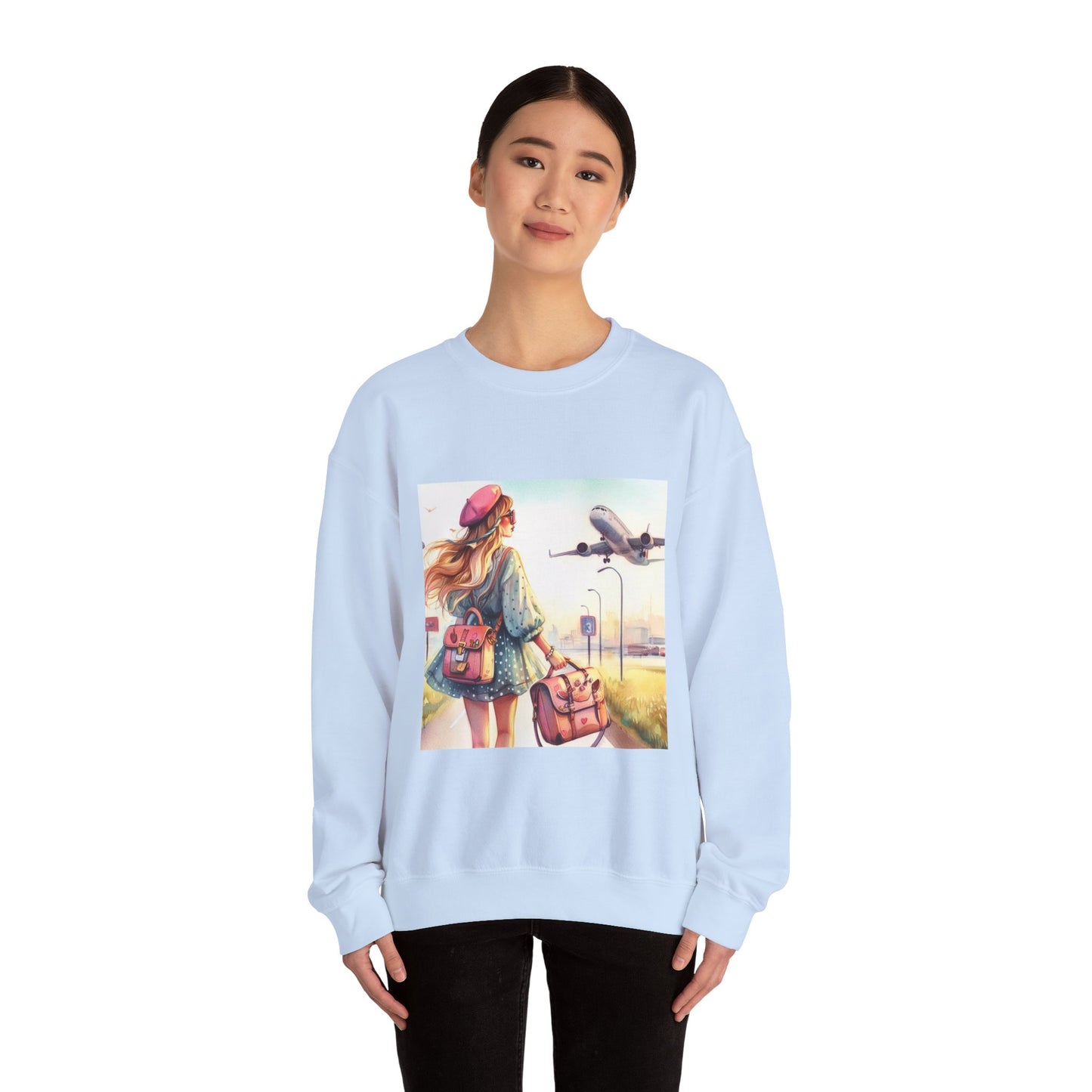 Travel Lover/Girl and Plain - Unisex Heavy Blend™ Crewneck Sweatshirt