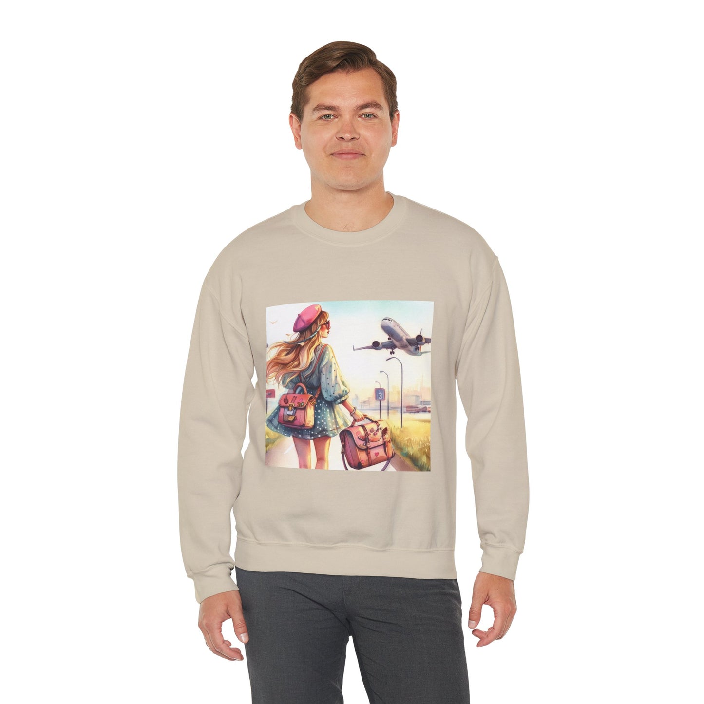 Travel Lover/Girl and Plain - Unisex Heavy Blend™ Crewneck Sweatshirt