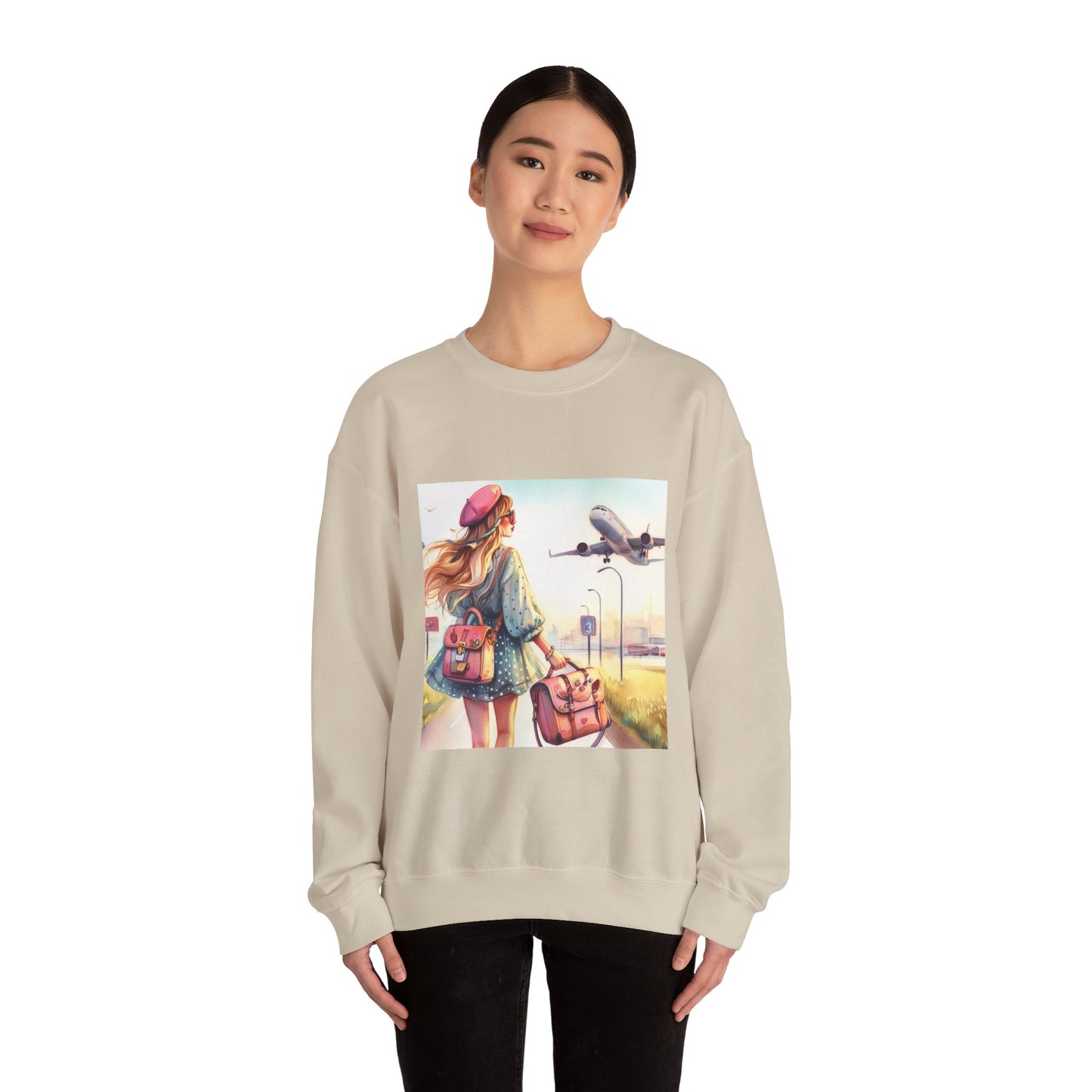 Travel Lover/Girl and Plain - Unisex Heavy Blend™ Crewneck Sweatshirt