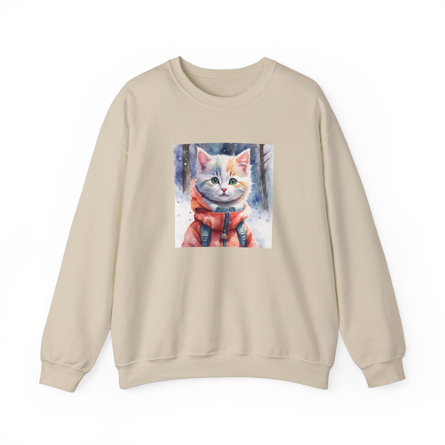 Cat in red jacket - Unisex Heavy Blend™ Crewneck Sweatshirt